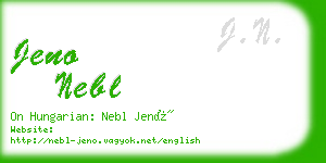 jeno nebl business card